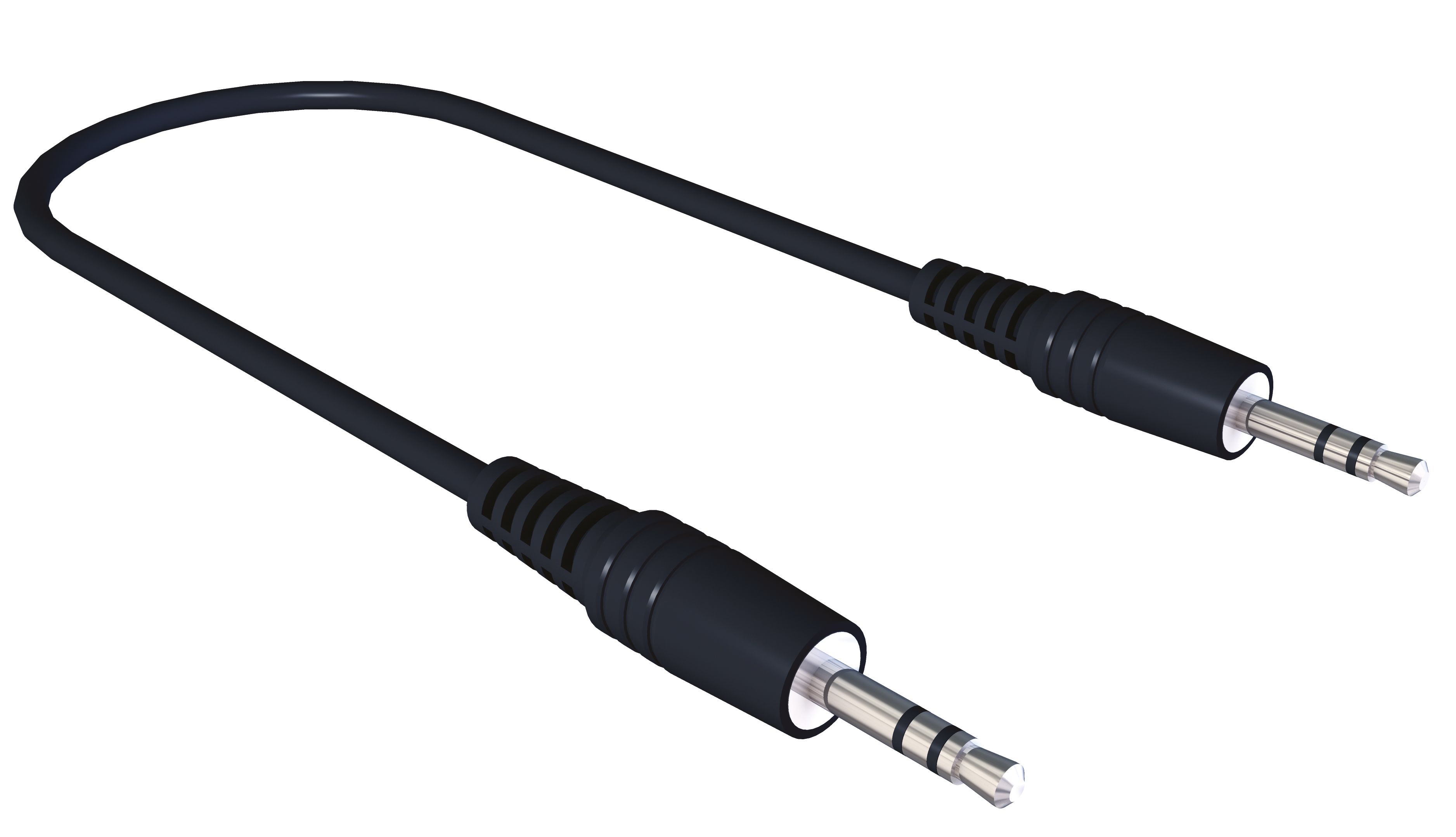 Cordon audio avec 2 RCA mâles plastique et embouts sertis