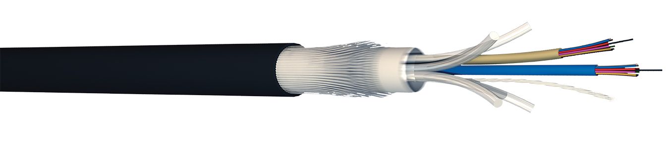 Câble optique Micromodule · Conduit multitube · Extérieur
